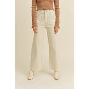 Elegant Cream Wide Leg Pants